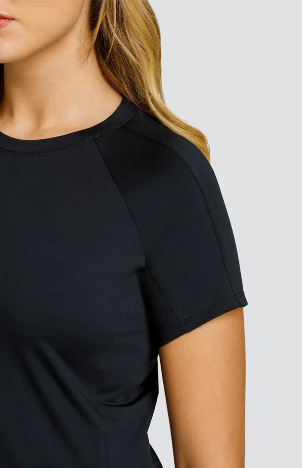 Women Tail Activewear Short Sleeve Tella Top Onyx Black