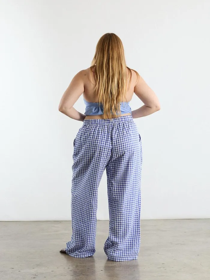 Women The Perfect Pant Blue Gingham Lisa Says Gah Bottoms
