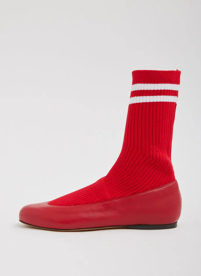 Women Tibi Flats Slouchy Ribbed Borg