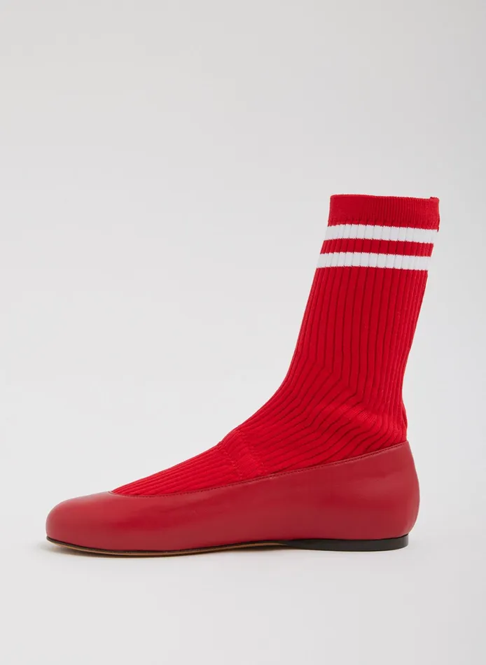 Women Tibi Flats Slouchy Ribbed Borg