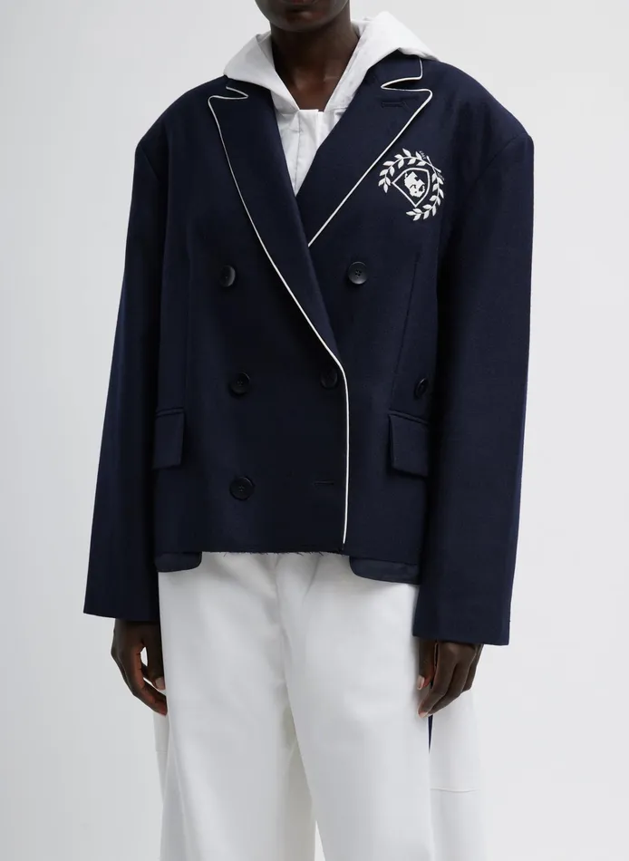 Women Tibi Jackets and Outerwear Superfine Wool Flannel Rene Blazer