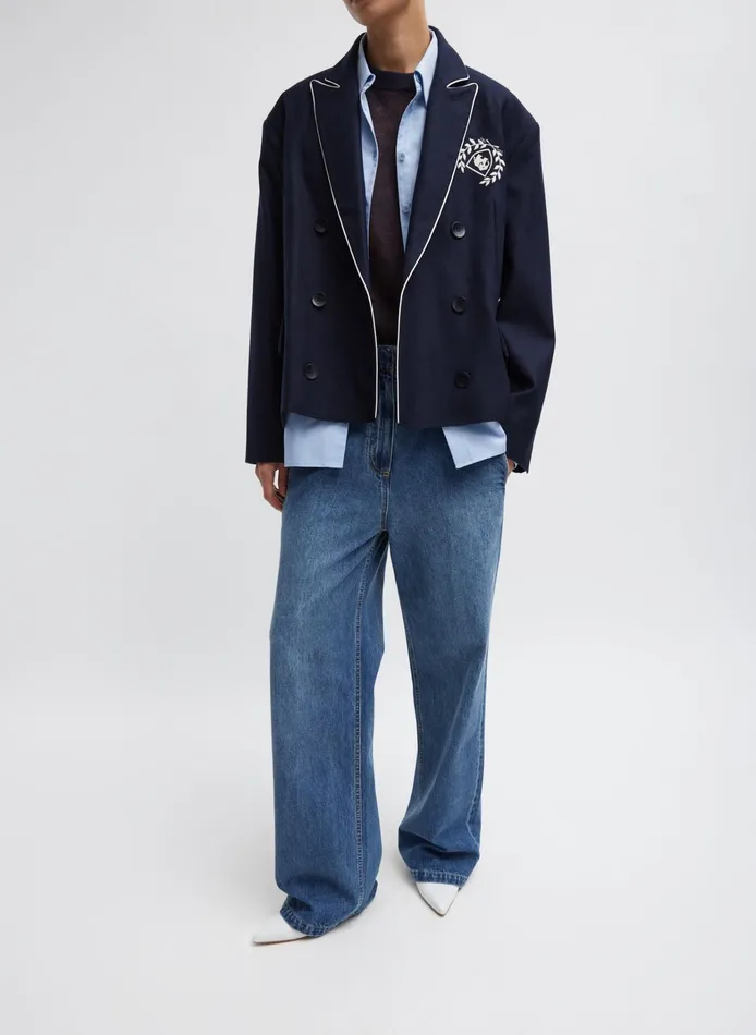 Women Tibi Jackets and Outerwear Superfine Wool Flannel Rene Blazer
