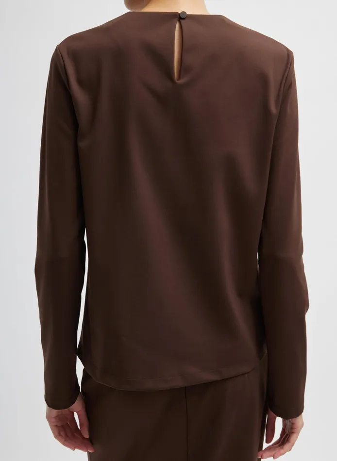 Women Tibi Tops Compact Ultra Stretch Knit Long Sleeve Slim Top
