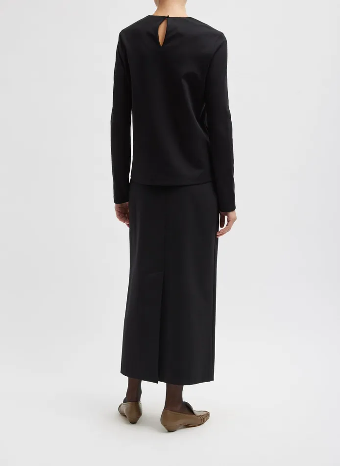 Women Tibi Tops Compact Ultra Stretch Knit Long Sleeve Slim Top