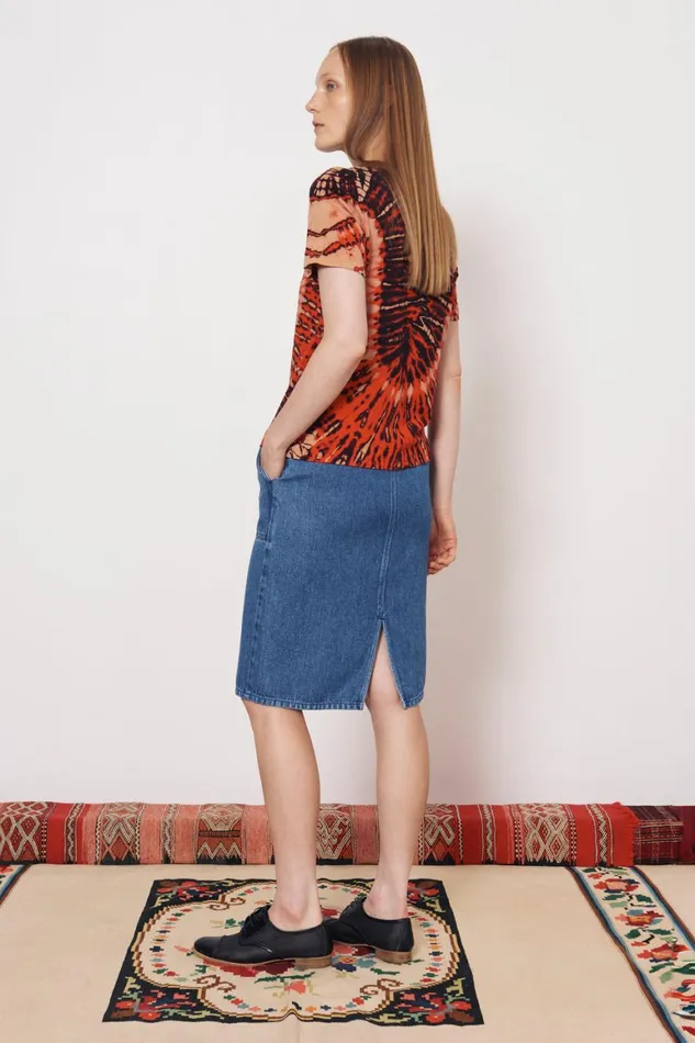 Women Tomato And Navy Boy Tee Raquel Allegra Tops Women Tomato And Navy Boy Tee Raquel Allegra Tops