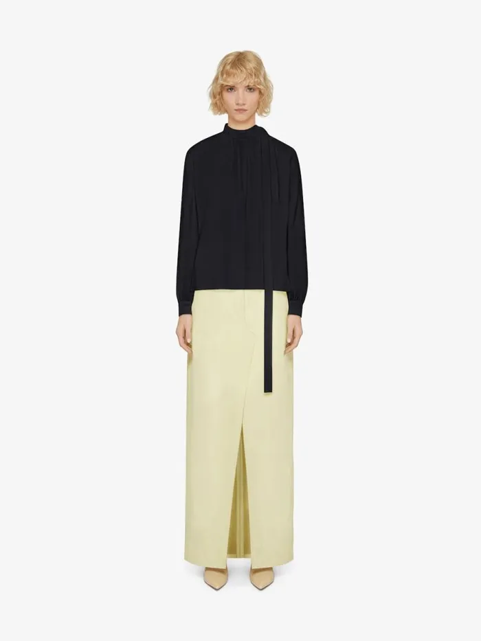 Women Tops and Shirts Givenchy Blouse In 4G Silk With Lavalliere Black
