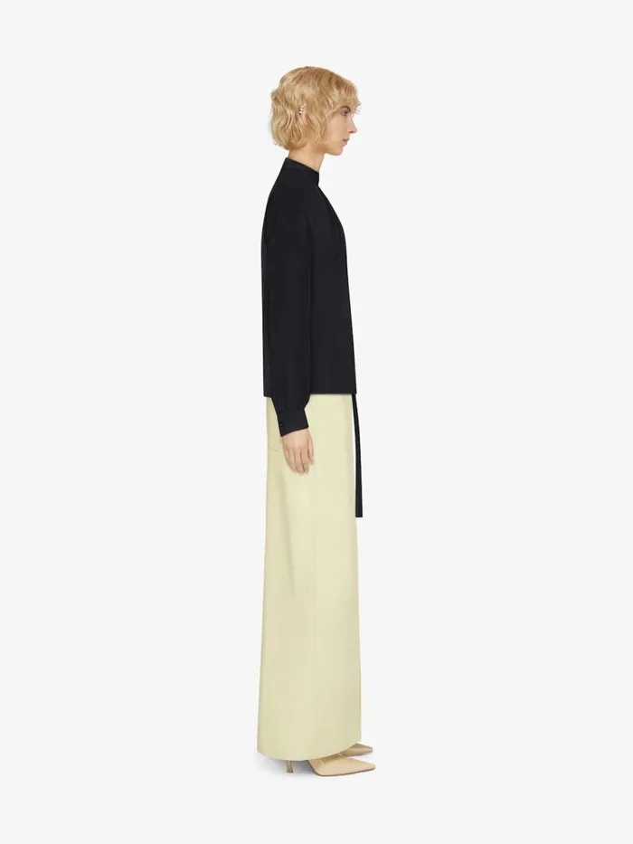 Women Tops and Shirts Givenchy Blouse In 4G Silk With Lavalliere Black