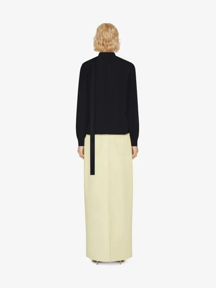 Women Tops and Shirts Givenchy Blouse In 4G Silk With Lavalliere Black