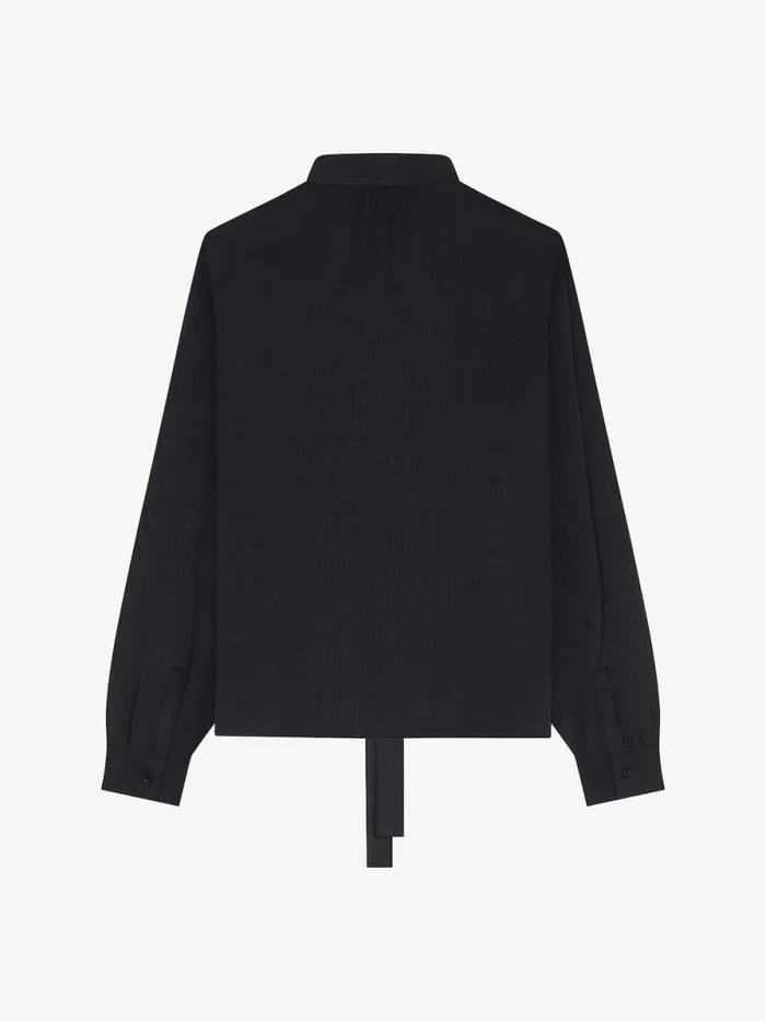 Women Tops and Shirts Givenchy Blouse In 4G Silk With Lavalliere Black