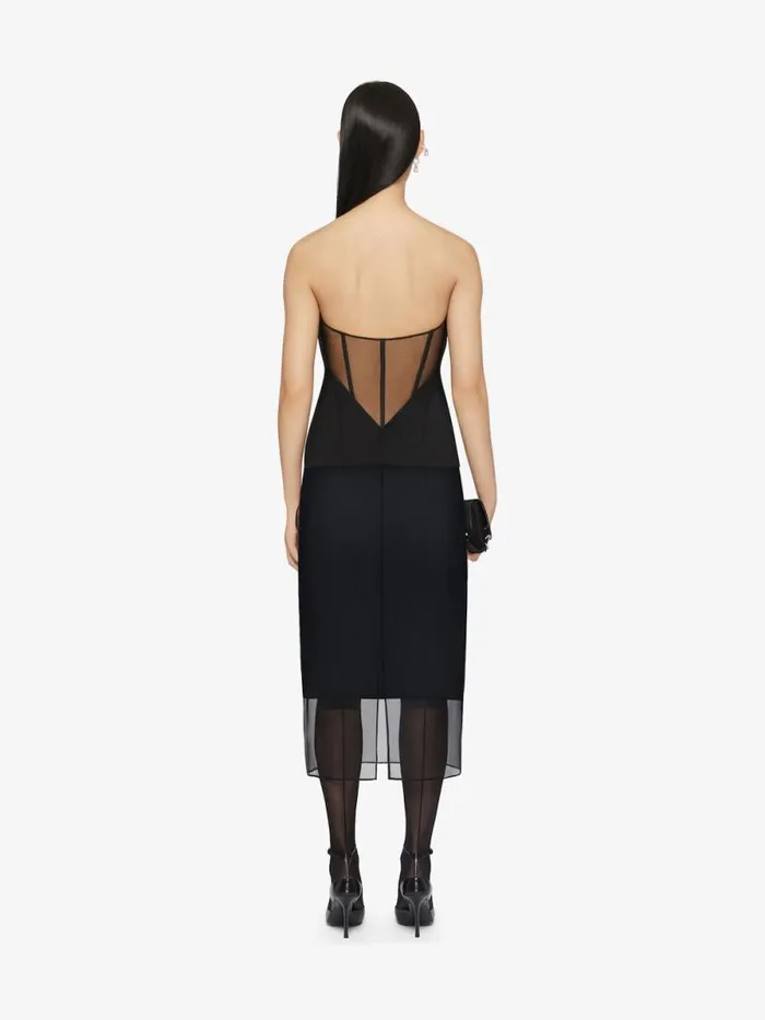 Women Tops and Shirts Givenchy Corset Bustier Top In Crepe And Satin Black