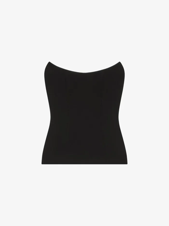 Women Tops and Shirts Givenchy Corset Bustier Top In Crepe And Satin Black