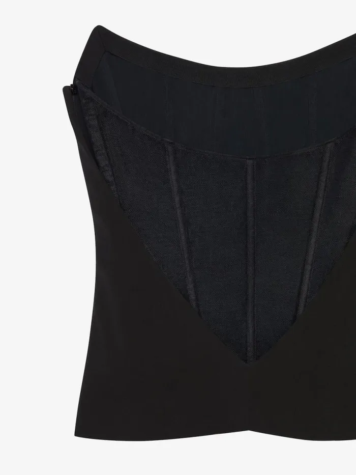 Women Tops and Shirts Givenchy Corset Bustier Top In Crepe And Satin Black