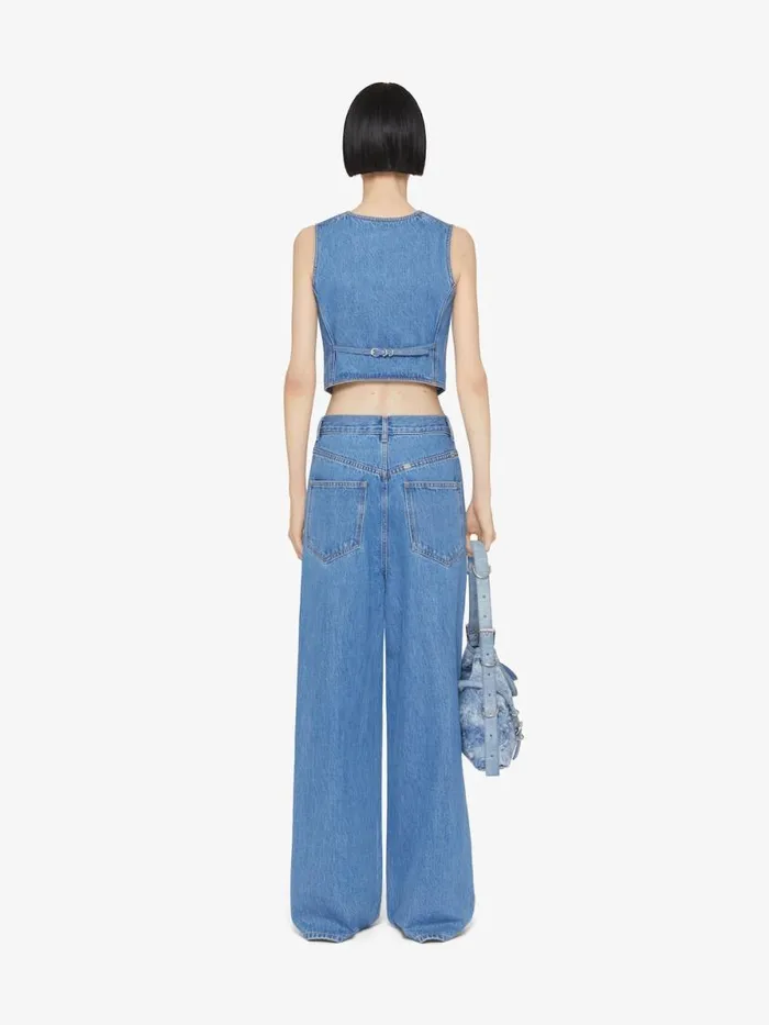 Women Tops and Shirts Givenchy Voyou Waistcoat In Denim Deep Blue