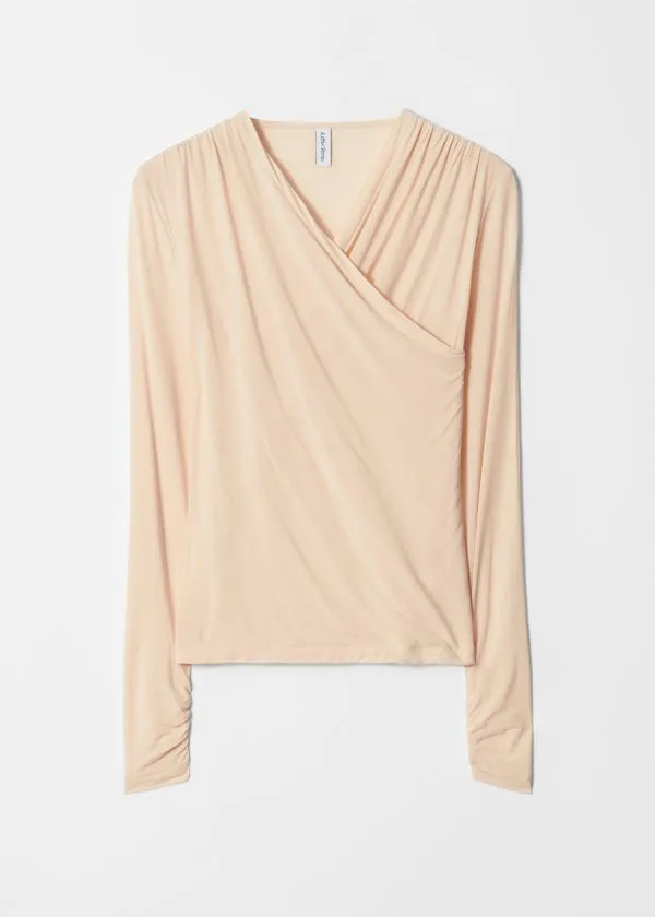 Women Tops and Tshirts and Other Stories Draped Crossover Top Cream