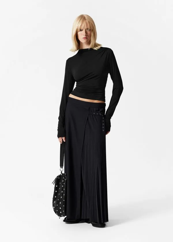 Women Tops and Tshirts and Other Stories Draped Top Black