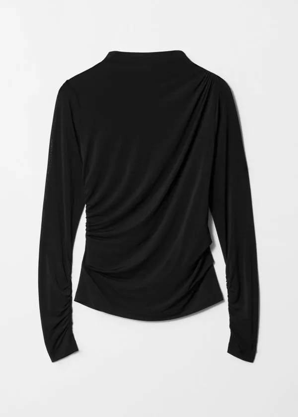 Women Tops and Tshirts and Other Stories Draped Top Black