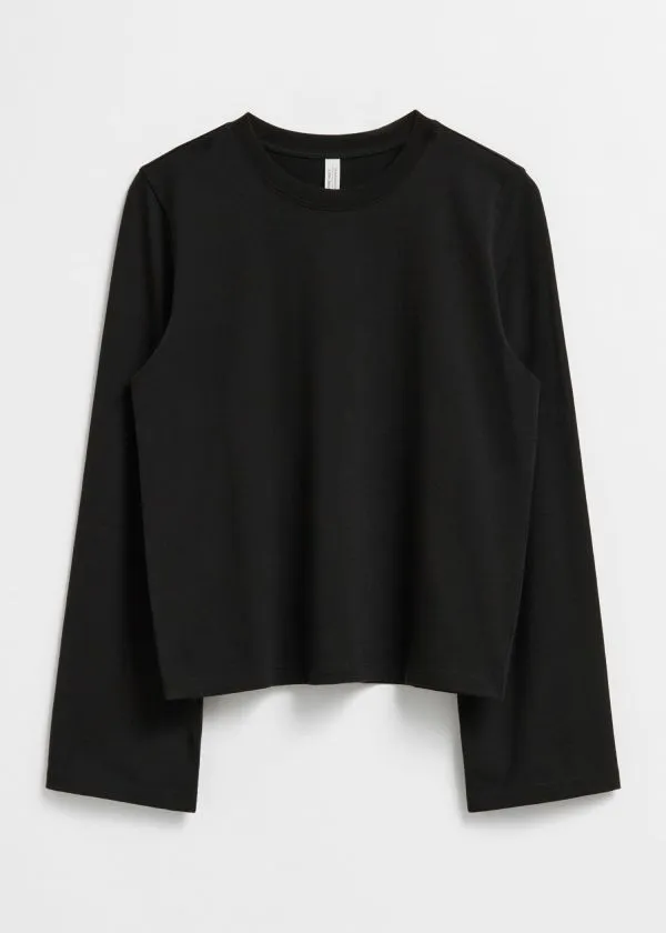 Women Tops and Tshirts and Other Stories Jersey Top Black