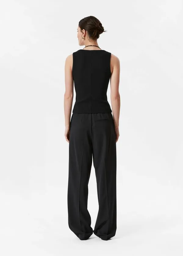 Women Tops and Tshirts and Other Stories Ribbed Tank Top Black