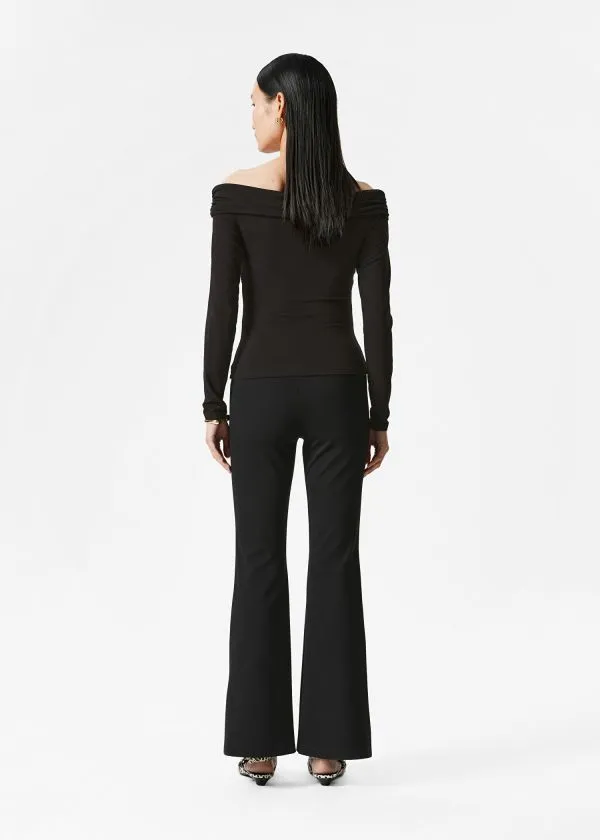 Women Tops and Tshirts and Other Stories Ruched OffShoulder Top Black