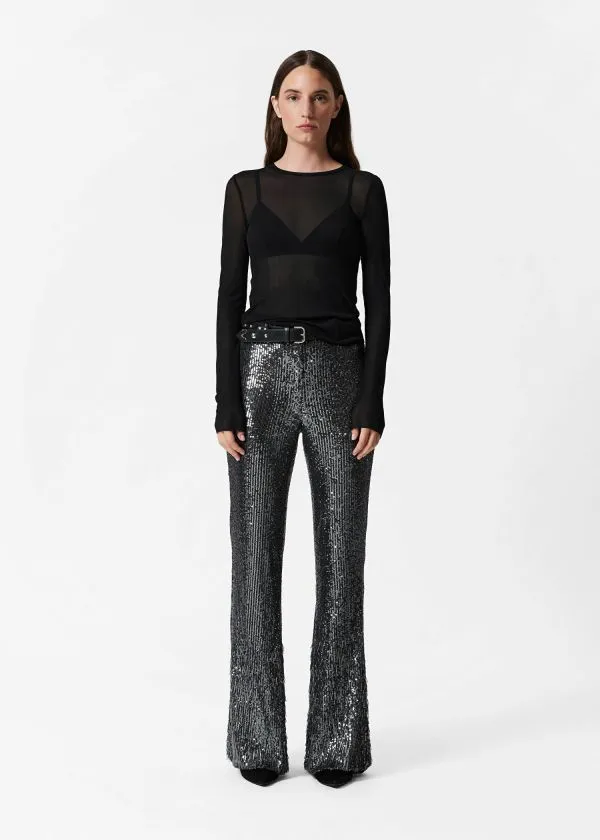 Women Tops and Tshirts and Other Stories Sheer Silk Top Black