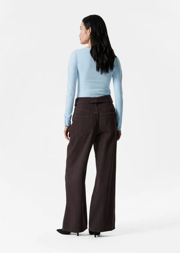 Women Tops and Tshirts and Other Stories Twisted Gathered Top Light Blue