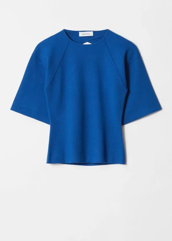 Women Tops and Tshirts and Other Stories WideSleeve OpenBack Top Blue