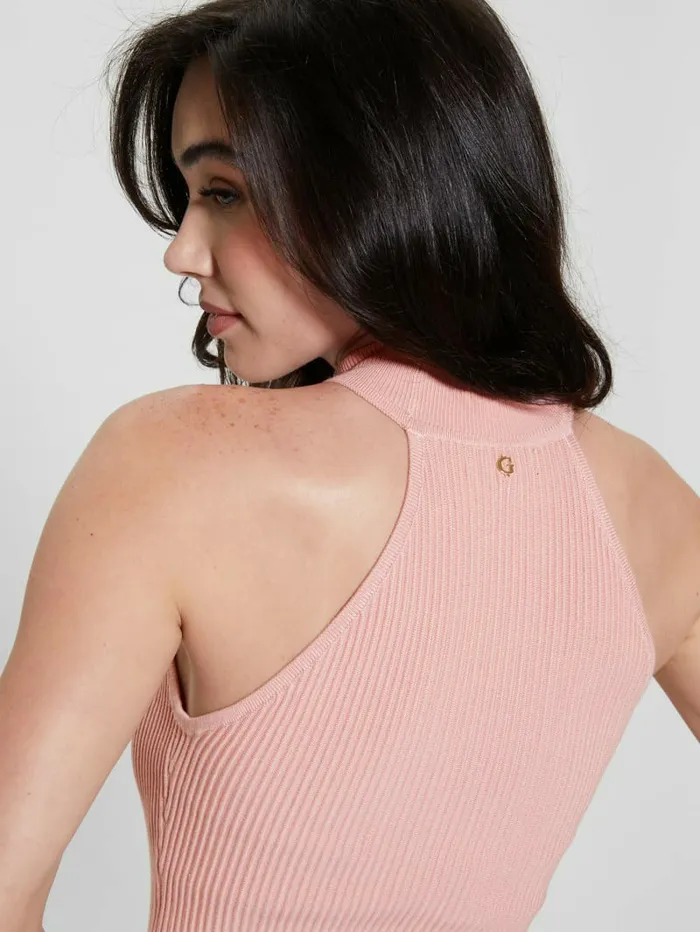 Women Tops GUESS Eco Shayna Mock Neck Top Smooth Pink Women Tops GUESS Eco Shayna Mock Neck Top Smooth Pink