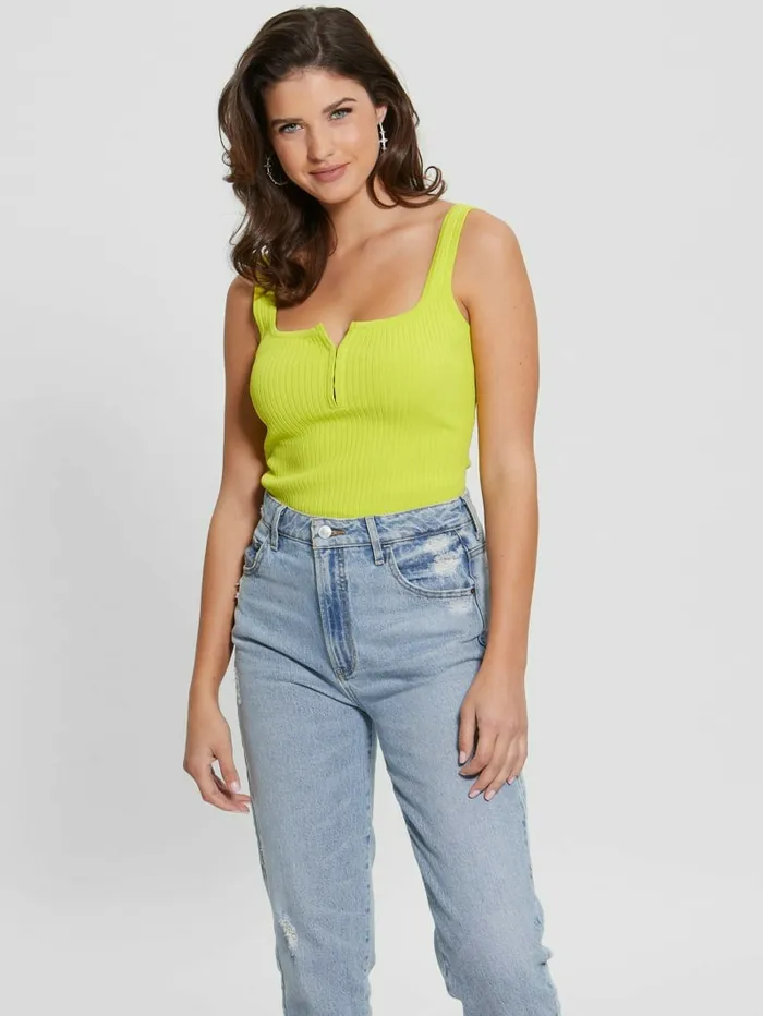 Women Tops GUESS Kaylee Hook and Eye Bodysuit Acid Bite Women Tops GUESS Kaylee Hook and Eye Bodysuit Acid Bite
