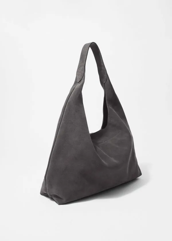 Women Tote Bags and Other Stories Large Suede Tote Bag Dark Grey