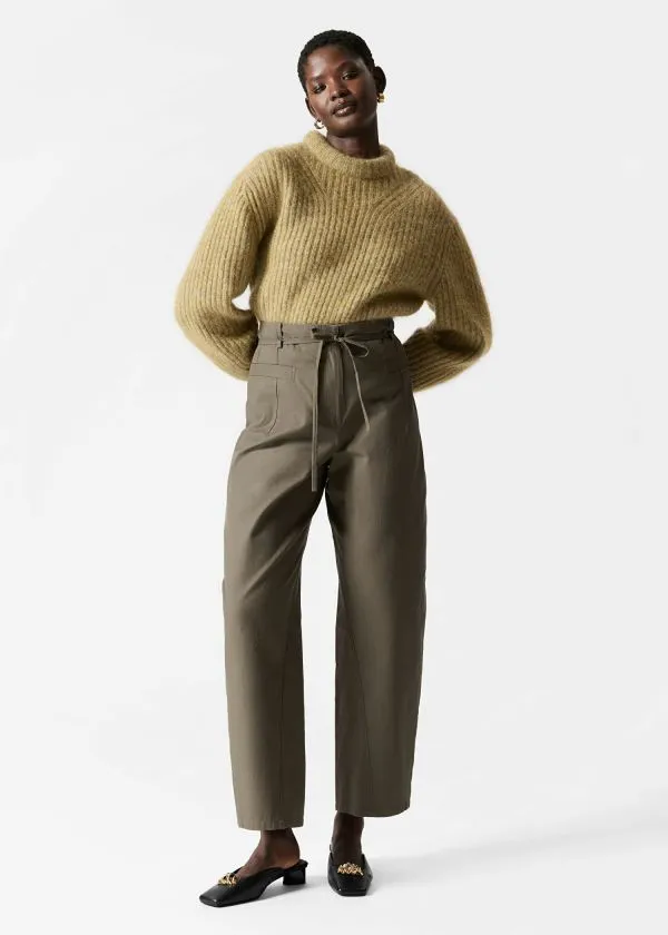 Women Trousers and Other Stories BarrelLeg Trousers Khaki
