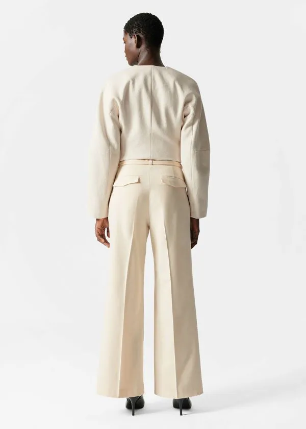 Women Trousers and Other Stories DecoBuckle Tailored Trousers Ecru Women Trousers and Other Stories DecoBuckle Tailored Trousers Ecru
