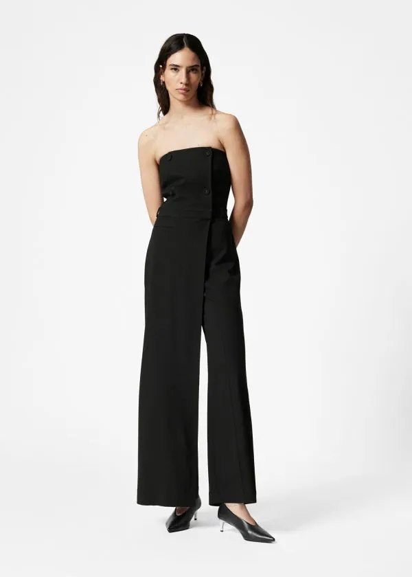 Women Trousers and Other Stories DoubleBreasted Bustier Jumpsuit Black