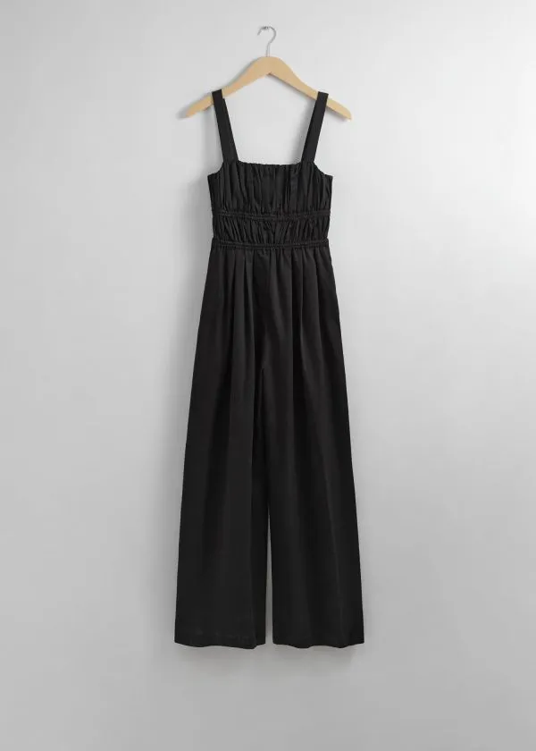 Women Trousers and Other Stories Wide Sleeveless Jumpsuit Black
