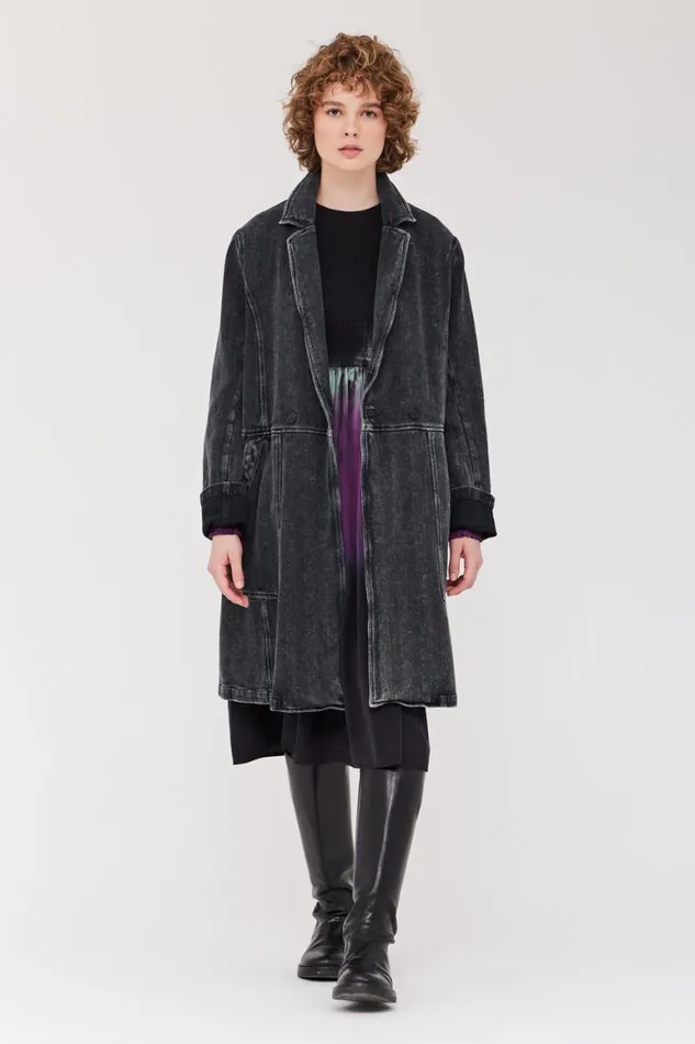 Women Twill Black Orchid Coat Raquel Allegra Jackets