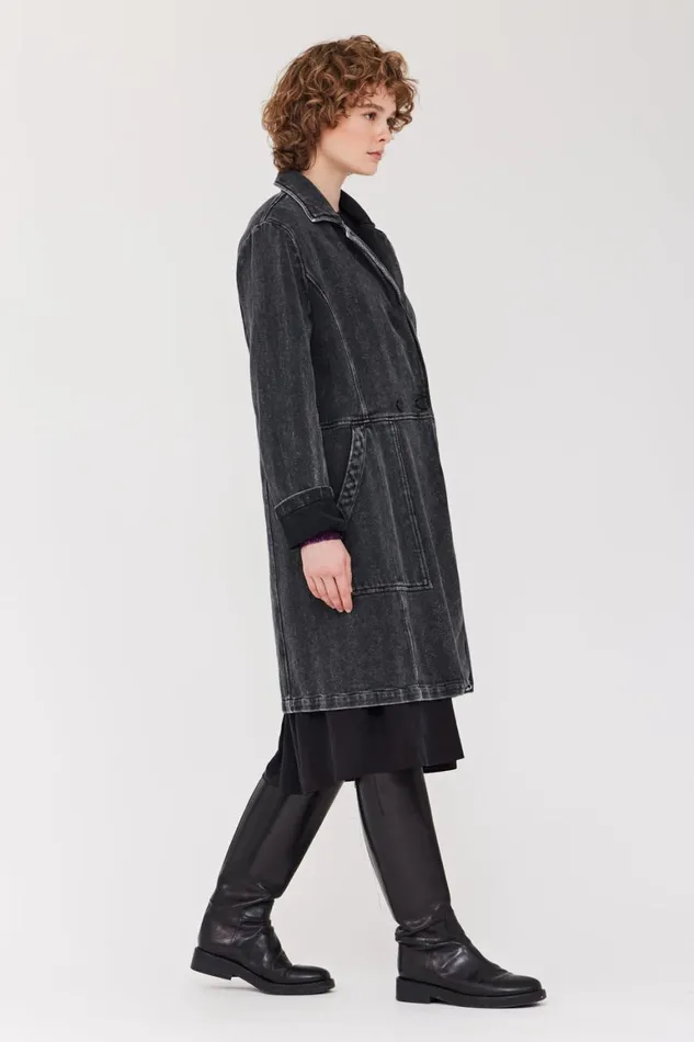 Women Twill Black Orchid Coat Raquel Allegra Jackets