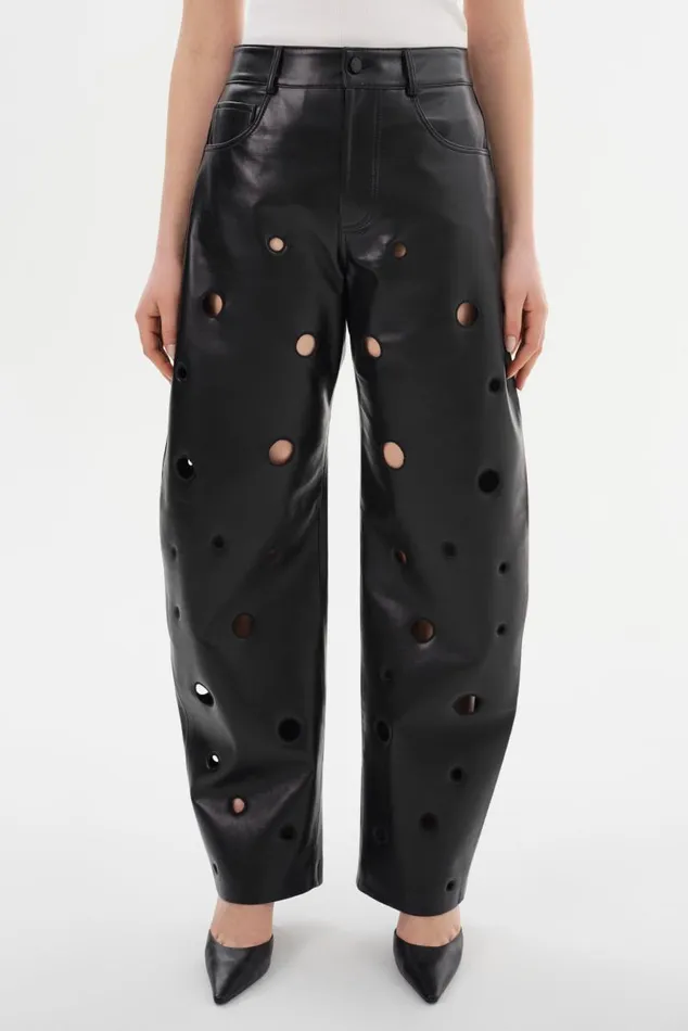 Women VENTANA Recycled Leather Pants Black LAMARQUE Pants and Shorts
