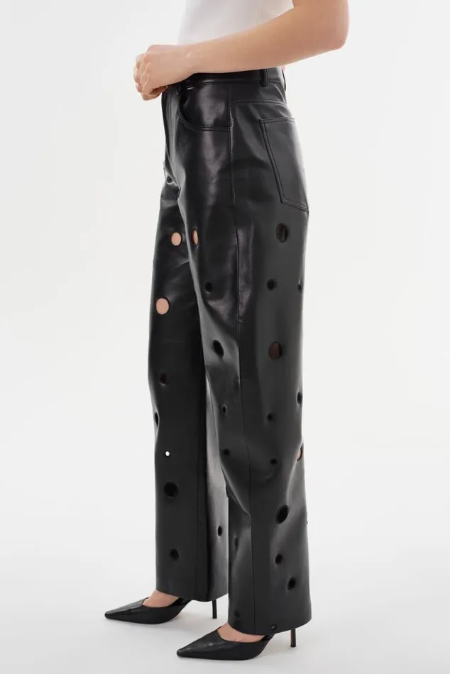 Women VENTANA Recycled Leather Pants Black LAMARQUE Pants and Shorts