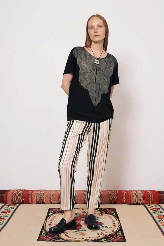 Women Vintage Fleece Black Kibo Tee Raquel Allegra Tops