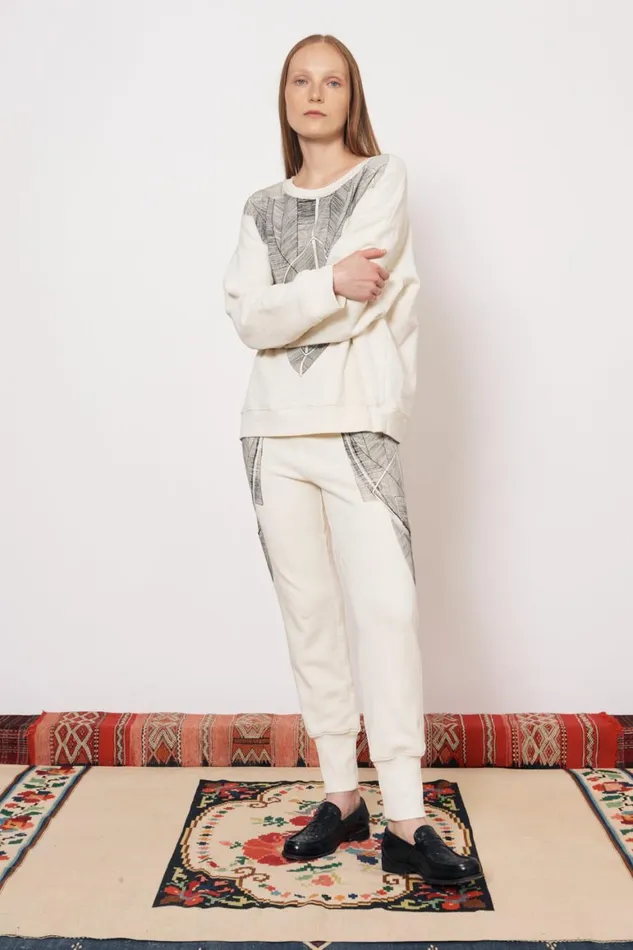Women Vintage Fleece Dirty White Kongo Pant Raquel Allegra Bottoms