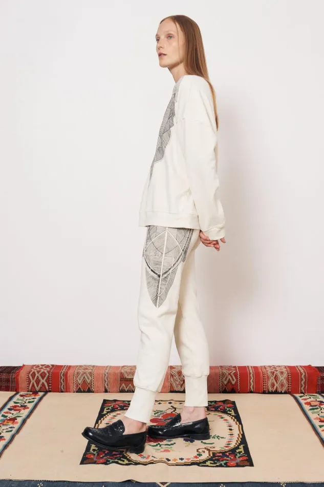 Women Vintage Fleece Dirty White Kongo Pant Raquel Allegra Bottoms