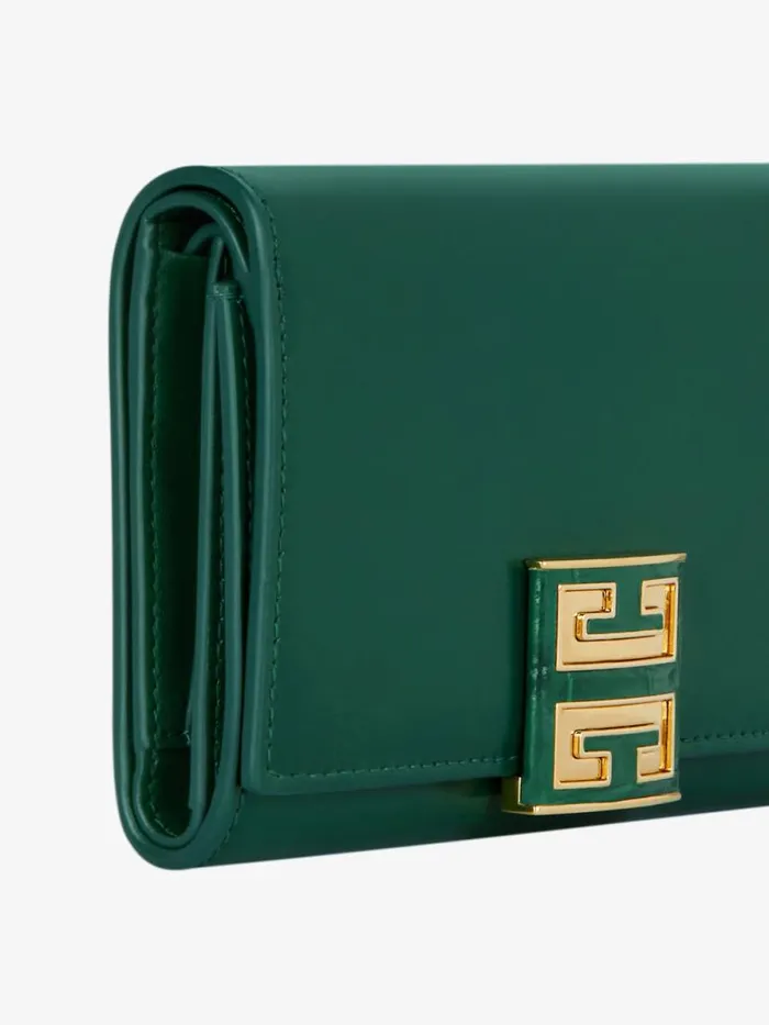 Women Wallets and Card Holders Givenchy 4G Wallet In Box Leather Emerald Green Women Wallets and Card Holders Givenchy 4G Wallet In Box Leather Emerald Green