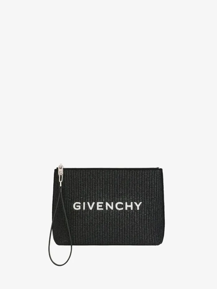 Women Wallets and Card Holders Givenchy GIVENCHY Travel Pouch In Raffia Black