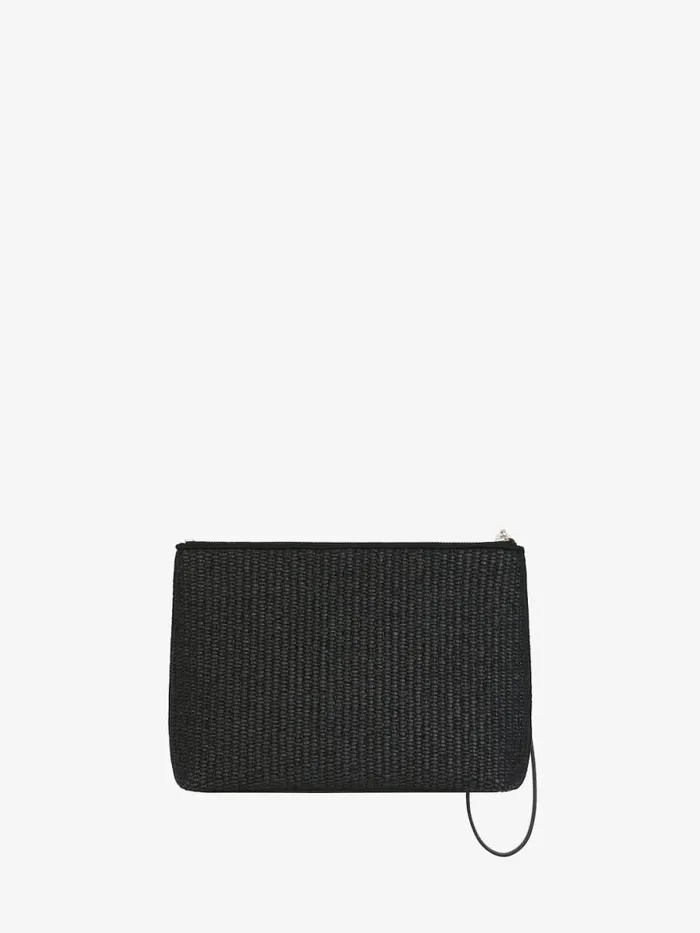 Women Wallets and Card Holders Givenchy GIVENCHY Travel Pouch In Raffia Black Women Wallets and Card Holders Givenchy GIVENCHY Travel Pouch In Raffia Black