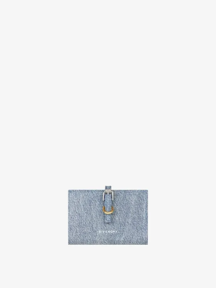 Women Wallets and Card Holders Givenchy Voyou Wallet In Denim Medium Blue