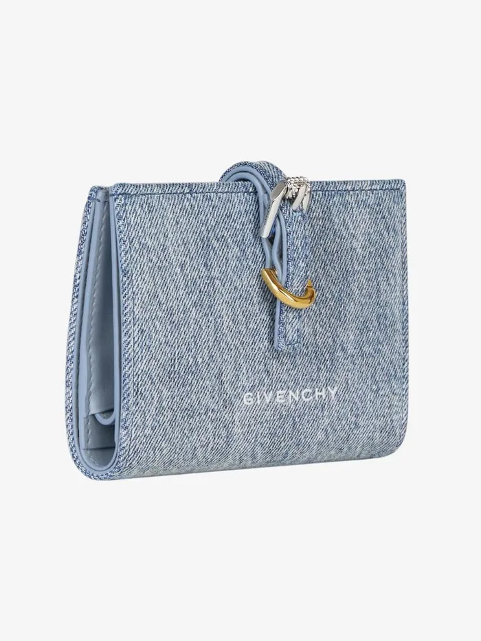 Women Wallets and Card Holders Givenchy Voyou Wallet In Denim Medium Blue Women Wallets and Card Holders Givenchy Voyou Wallet In Denim Medium Blue
