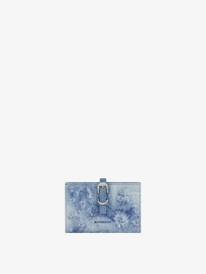 Women Wallets and Card Holders Givenchy Voyou Wallet In Washed Embroidered Denim Medium Blue Women Wallets and Card Holders Givenchy Voyou Wallet In Washed Embroidered Denim Medium Blue