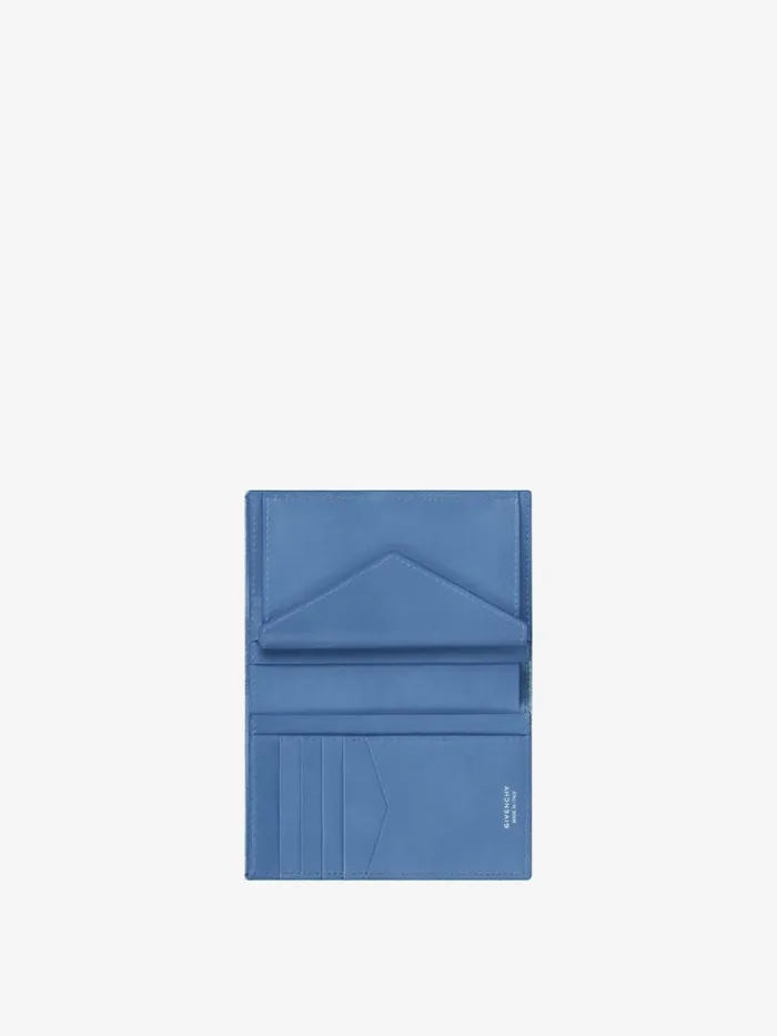 Women Wallets and Card Holders Givenchy Voyou Wallet In Washed Embroidered Denim Medium Blue