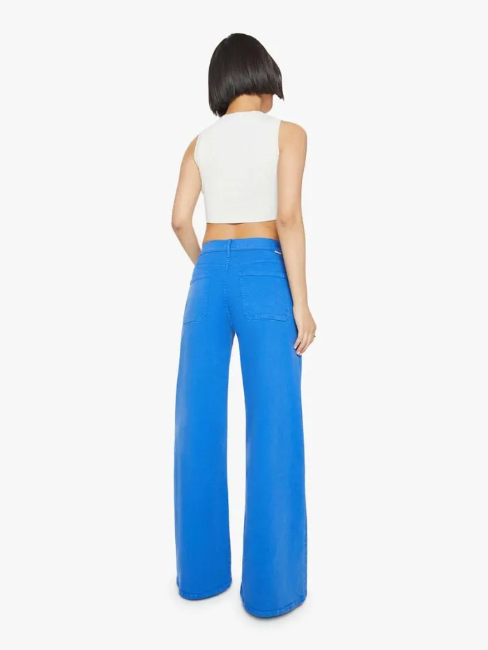 Women Wide Leg Mother Denim Petites The Lil039 Patch Pocket Undercover Sneak Wash Snorkel Blue