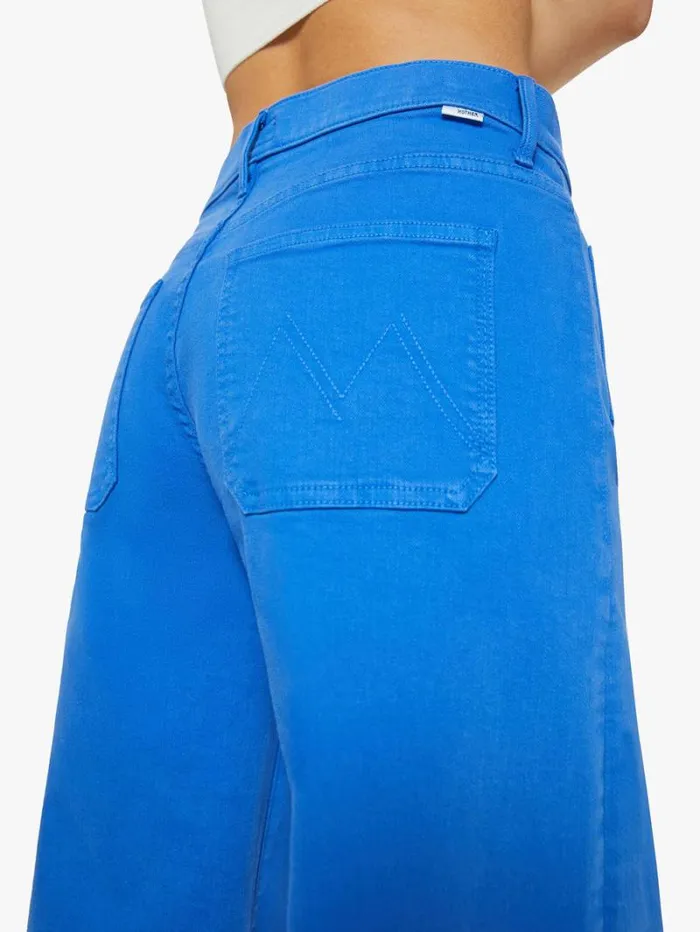 Women Wide Leg Mother Denim Petites The Lil039 Patch Pocket Undercover Sneak Wash Snorkel Blue