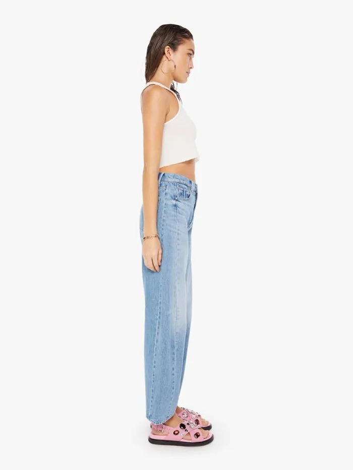 Women Wide Leg Mother Denim The HalfPipe Flood Wash Material Girl